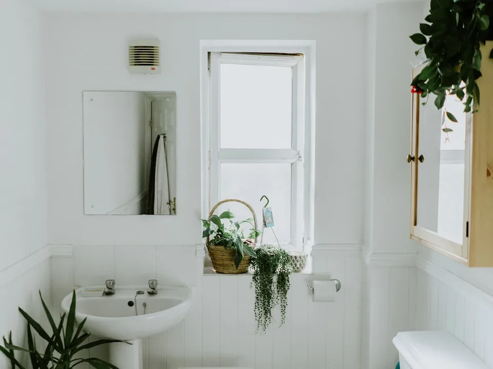 A finished bathroom renovation with freestanding bath