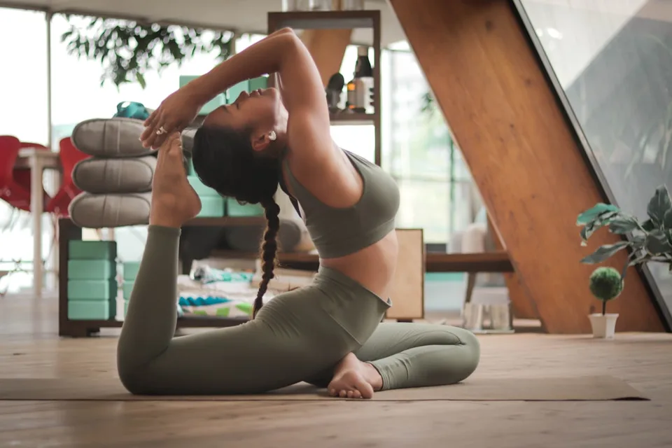Deep supported stretch in a yin class